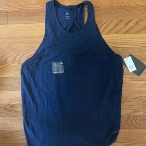 Gap fit yoga top open back, blue, Sz Sm